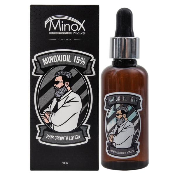 Лосьйон для росту волосся та бороди minoxidil:15% (50 мл)